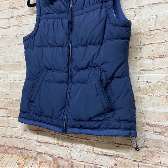 AE American Eagle Womens Puffer Vest Size S Full Zip Pockets Solid Navy Blue - Picture 3 of 6